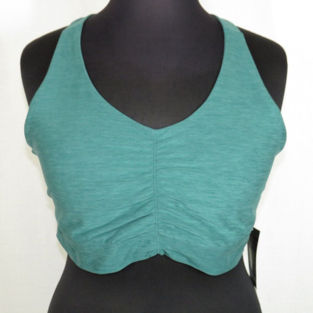 Athletic Works ButterCore Ruched Sports Bra In Heather Green Plus Size 2X - Picture 4 of 10